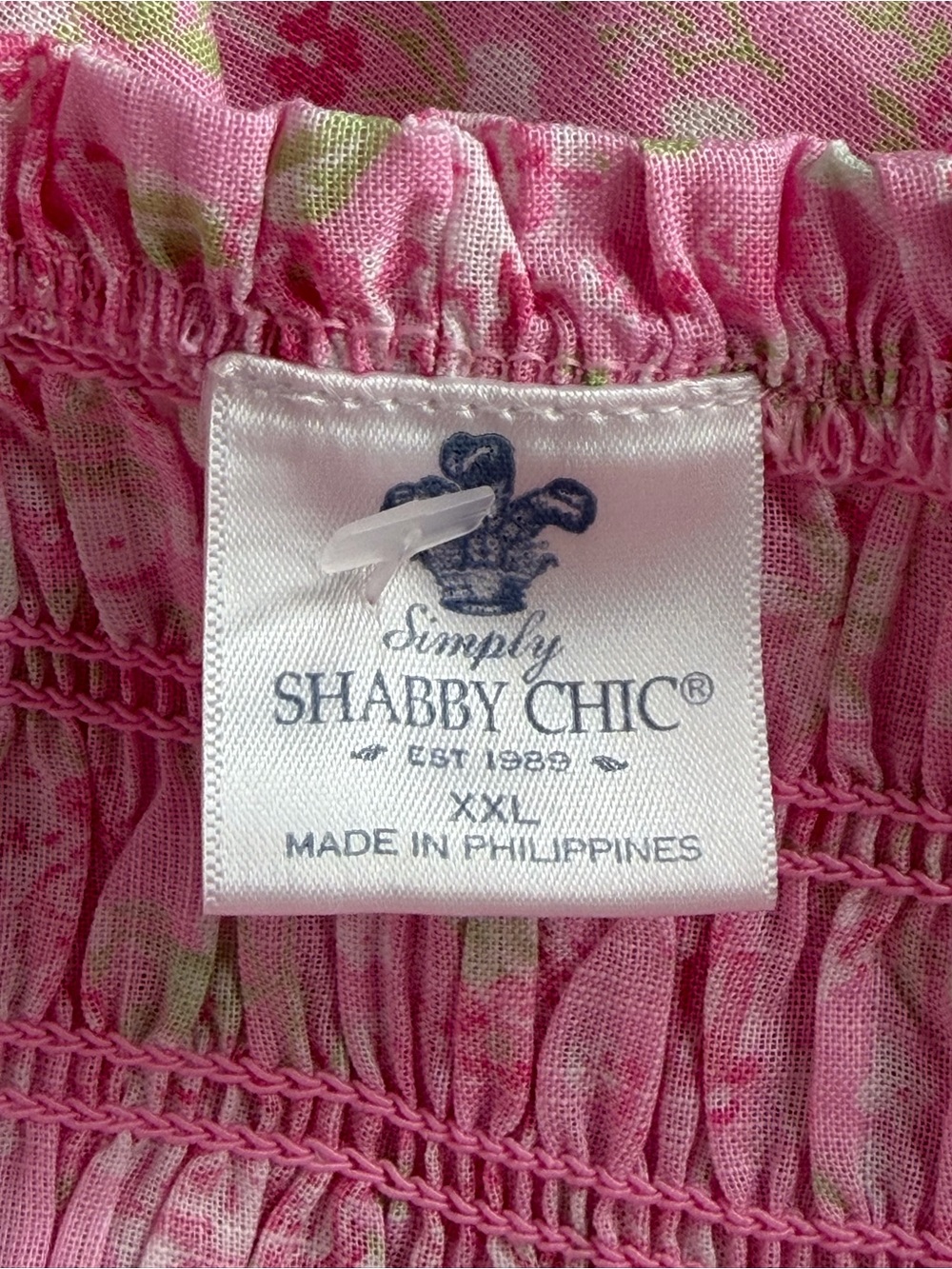 NWOT! Simply Shabby Chic Cotton Pink Floral Smocked Chest Maxi Dress. Size XXL. - Picture 6 of 11